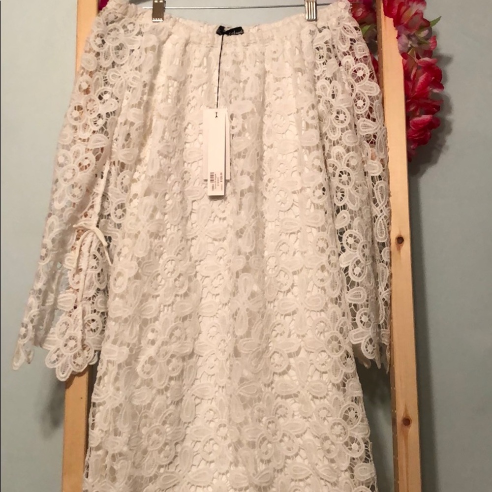 White floral lace dress
